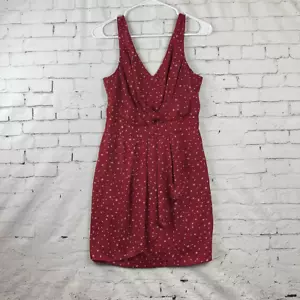 BCBGeneration Dress Womens 4 Polka Dots Fit Flare Sleeveless Pleated Mini Red - Picture 1 of 9