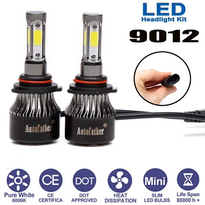 4Sides 9012 HIR2 LED Headlight Bulb Fog Lamp Hi / Low Beam 120000LM 6000K Lights - Image 1 of 4