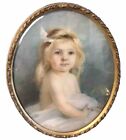 Victorian Pastel Painting  Of Young Girl By Alfred Hitchens C1900 56Cm X 45Cm