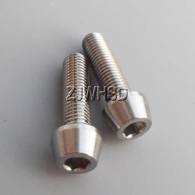 2 piezas M7 x 25 Ti Tanio Tornillo Perno Allen Hexagonal Cónico Enchufe Tapa Cabeza Foto 1 de 2