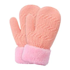 Baby Mittens Girls Boy Winter Warm Kids Fleece Lined Knit Toddler Infant Gloves - Picture 1 of 16