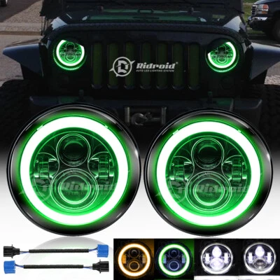 Pair 7'' Inch LED Headlights Halo For Ford F-100 F-250 F-350 Pickup 1953-1977 - Image 1 of 4