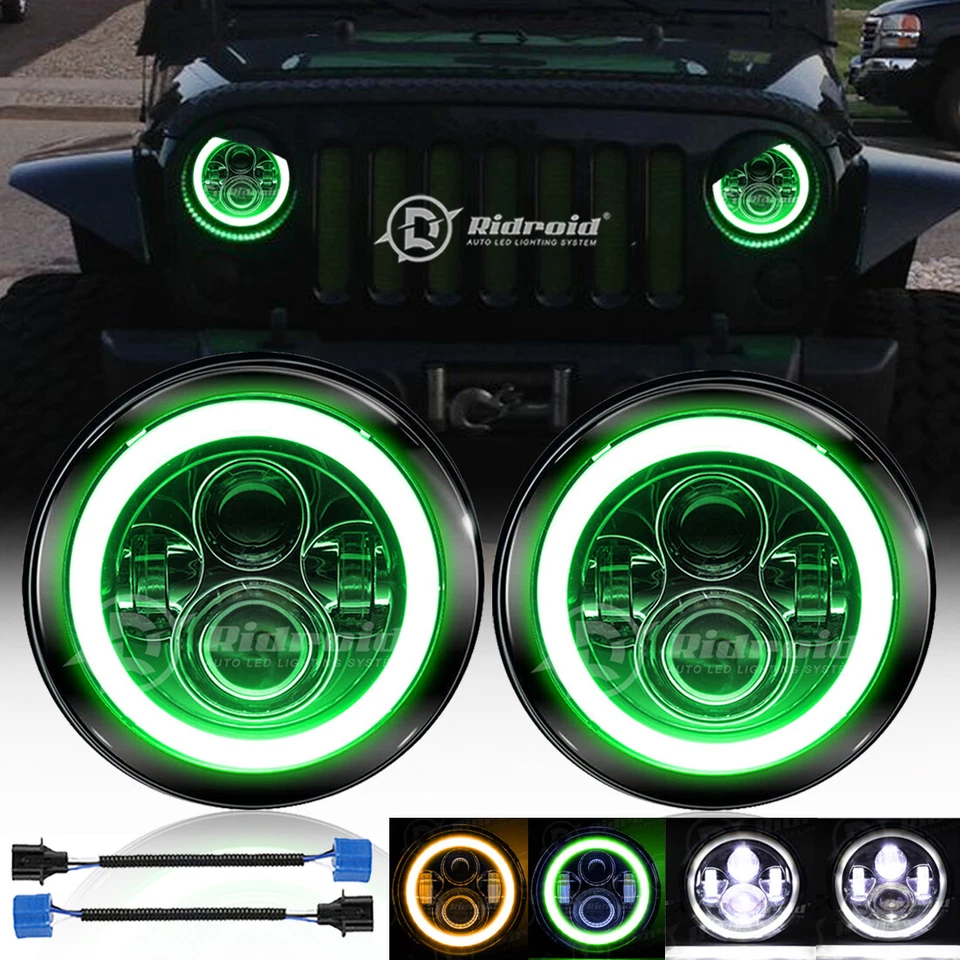 Par de faros LED halo de 7 pulgadas para camioneta Ford F-100 F-250 F-350 1953-1977 Foto 1 de 4