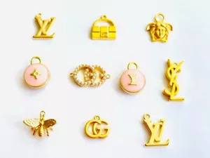 YSL Gucci Fendi Versace Pendants zipper pull mix lot of 10 gold - Picture 1 of 10