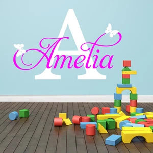  WALL STICKERS  Personalised Name BABY KIDS BEDROOM NURSERY Wall Quotes N145 - Picture 1 of 14