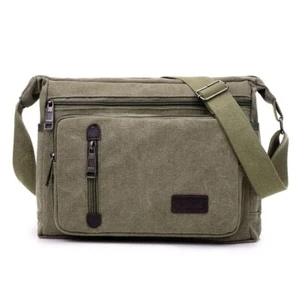 Herren Damen Handtasche Arbeitstasche Umhängetasche Kuriertasche Canvas Medium Schultertasche - Bild 1 von 11