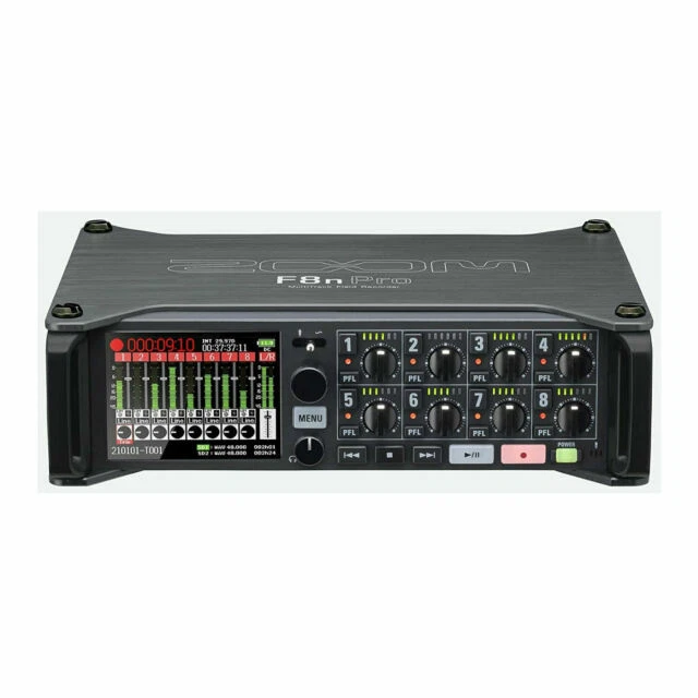 Zoom F8N Pro 8 Input 10 Track Multitrack Field Recorder