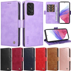 Retro Wallet Leather Flip Case Cover For Samsung A13 A53 A33 A23 A52 A22 A32 A51 - Picture 1 of 127