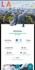 shiny Kyurem Hintergrund von Los Angeles mit Legacy Bewegung | Pokemon Trade Go✨ - Bild 1 von 3