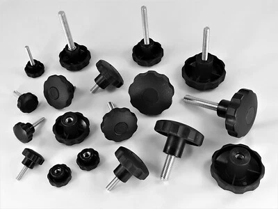 VERSTÄRKT Sterngriff mit Mutter oder Gewinde M6 M8 M10 M12 verzinkt Schraube - Bild 1 von 3