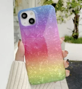 NEU Rainbow Ombre Shell Textur iPhone 12 / 12 Pro Handyhülle Pride LGBT Shein - Bild 1 von 4