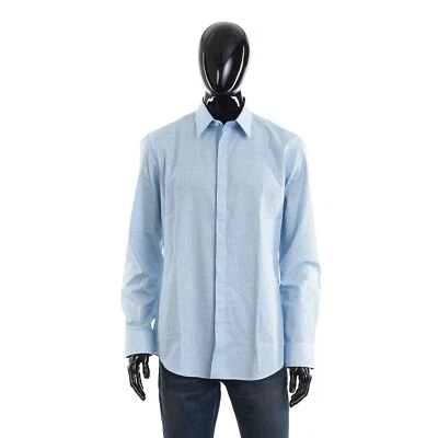 FENDI 1100$ Blue Fendi Shadow Motif Shirt - Image 1 of 4