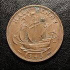 UK England 1943 HALF PENNY King George VI Pre-Decimalization- International Coin