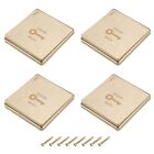 Exit Release Button Switch Resettable 1 Gang 1 Way PC Panel Gold Tone 4 Pcs