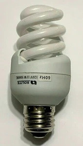 11W -120V 5000K (Daylight) E26 Base Mini Spiral CFL Light Bulb (6 Pack) - Picture 1 of 6
