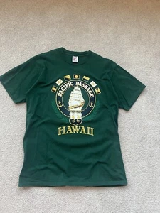 Vintage 90s USA Pacific Passage Hawaii Tee Shirt Green Size Large - Bild 1 von 5
