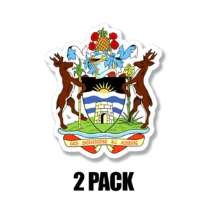 Escudo de armas de Antigua y Barbuda PEGATINA Vinilo Troquelado Calcomanía 2 PACK 4 pulgadas - Imagen 1 de 3