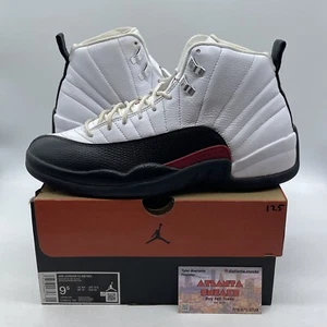 Size 9.5 - Air Jordan 12 Retro Taxi Flip Black White Red Leather (CT8013-162) - Picture 1 of 8