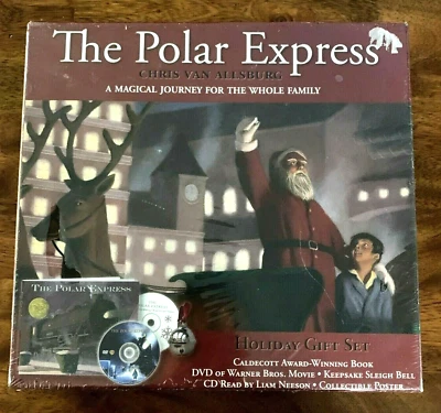 The Polar Express DVD CD Holiday Gift Set Movie Book Read by Liam Neesom - Image 1 of 3