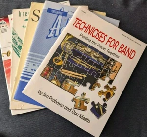 LOT OF 5 SAXOPHONE MUSIC BOOKS VINTAGE BAND METHOD BOOK - Picture 1 of 6