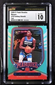 2020-21 Panini Chronicles Marquee Teal #254 Anthony Edwards RC CSG 10 Gem Mint