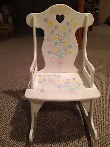 Child's White Wood Rocking Chair "Alexis"