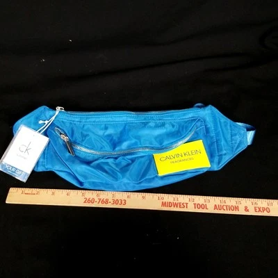 Unused With Tags Calvin Klein One Summer Fragrances Fanny Pack vinyl Blue+Yellow - Image 1 of 4