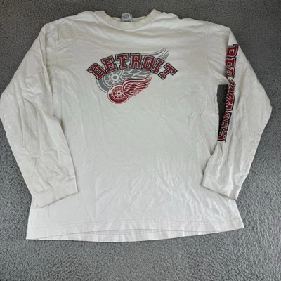 Camiseta De Colección Detroit Red Wings Manga Larga Grande NHL Licencia Gráfica Camiseta Y2K Foto 1 de 4