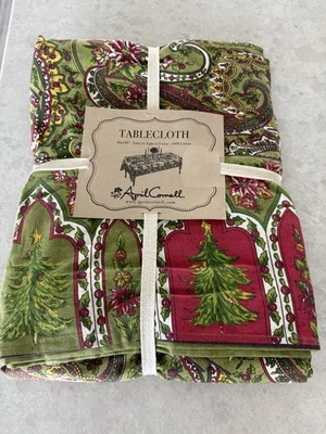 *NUEVO CON ETIQUETAS* Mantel de cachemira árbol de Navidad April Cornell 60x120 100 % algodón vacaciones Foto 1 de 3