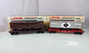 2 Stück Lionel Spur O 16303 Pennsylvania Flachwagen & 9149 CP Schienenflachwagen mit Anhänger - Bild 1 von 20