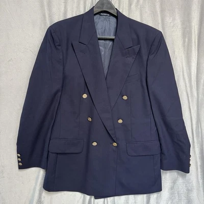 Blazer vintage Burberrys para hombre azul marino 42L lana botones de doble botonadura hecho en EE. UU. AÑOS 90 Foto 1 de 4
