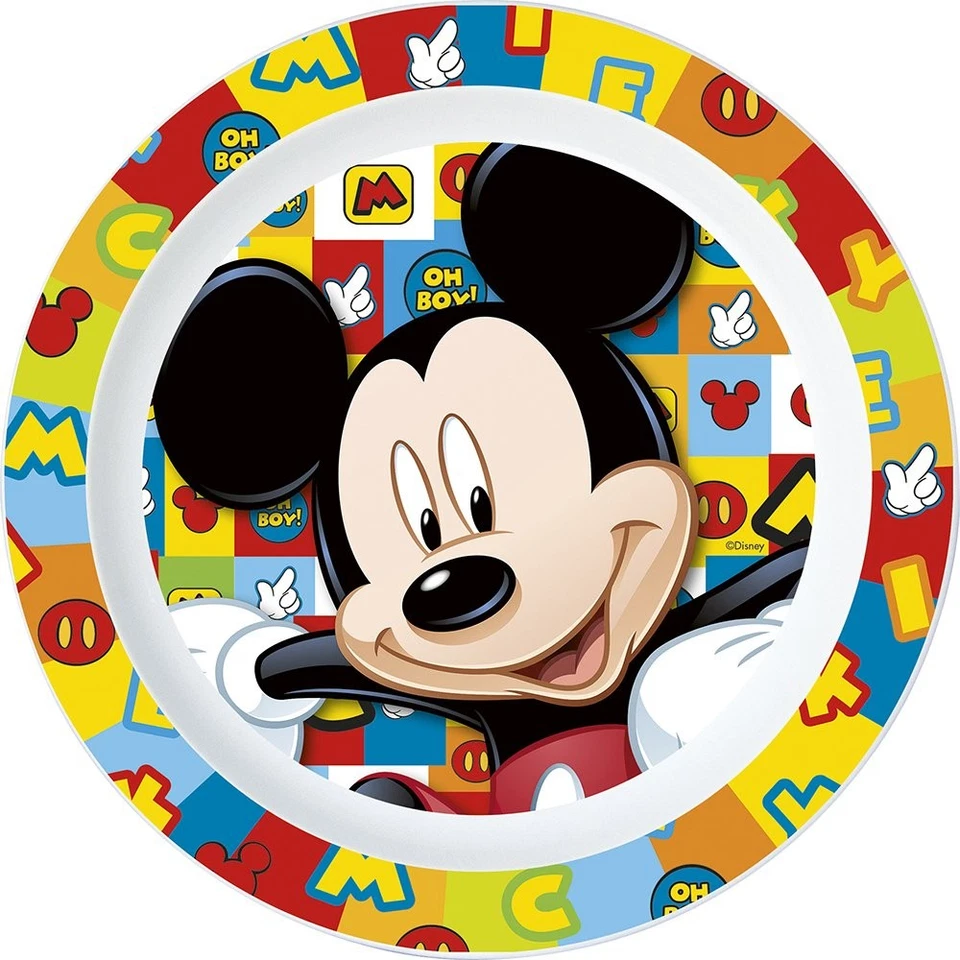 Piatto Piano Originale Disney Mickey Mouse in plastica per bambini. DISNEY - Immagine 1 di 1