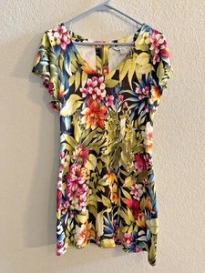 Tommy Bahama Bright Floral Print Zip Back Mini Dress Size Small - Picture 1 of 7
