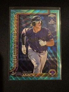 2025 Topps Pro Debut Chrome #PDC-83 Bill Amick Aqua Wave Refractor /75 Twins - Picture 1 of 2