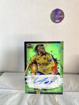 2024 Topps Finest MLS Auto Neon Green Refractor /99 Cristian Arango #BA-CA Auto - Image 1 of 2
