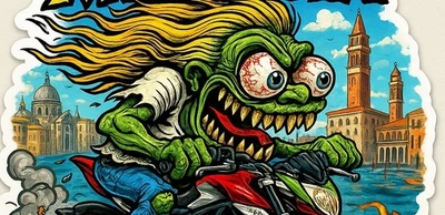 MV Agusta Rivale 800 Monsters Around the World 贴纸 9x9 厘米 威尼斯 3/12 — 第 1/4 张图片