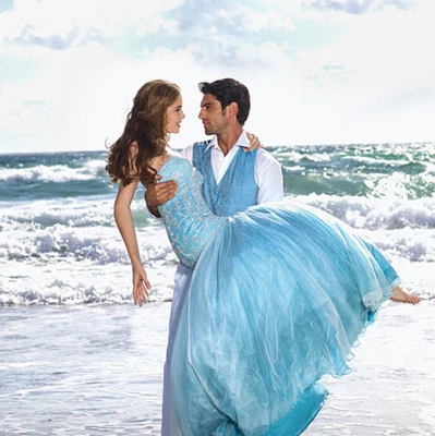 Vestido de Novia Alfred Angelo Disney Ariel Estilo 249 Turquesa Talla 10 Nuevo con Etiquetas Foto 1 de 4