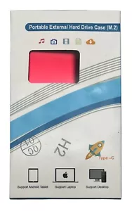 NEW Portable External Hard Drive Case (M.2) 2 TB - H2 RED - Picture 1 of 4