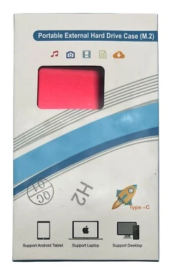 NEW Portable External Hard Drive Case (M.2) 2 TB - H2 RED - Image 1 of 4