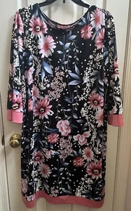 Women’s Croft & Barrow Geometric Print Shift Dress Size XXL Pink Floral NWT - Picture 1 of 20
