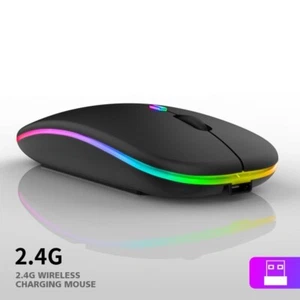 2.4GHz Bluetooth Wireless Optical Mouse USB Rechargeable RGB Mice for PC Laptop - Picture 1 of 18