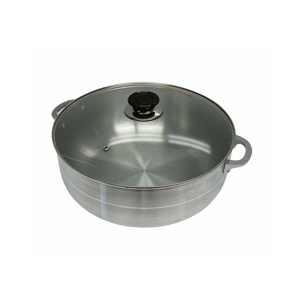 16 Qt Aluminum Caldero Cookware Pot Dutch Oven With Glass Lid Satin Finish - Image 1 of 4