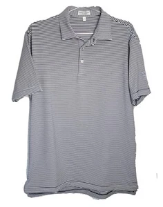 PETER MILLAR Summer Comfort Embroidered Lakeside Cup Polo Shirt Striped Size M - Picture 1 of 18