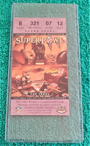 SUPER BOWL XXXIV (34) TICKET STUB  TENNESSEE VS ST. LOUIS Cover