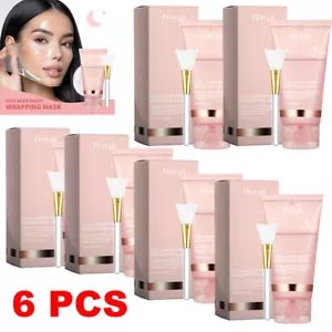 1-6Pack Collagen Overnight Wrapping Peel Off Facial Mask Renewal Night Skin Care - Picture 1 of 24