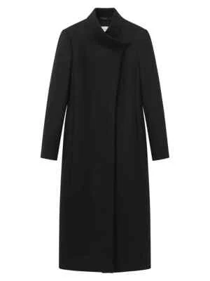 NWT, REISS Mischa Wool-Blend Wrap Coat in Black SZ 6  #W78 - Image 1 of 4