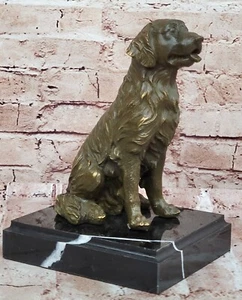 Bronze Hund Kunstwerk Statue Golden Retriever Skulptur signiert Milo Haustierliebhaber Geschenk - Bild 1 von 10