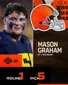 Foto de fútbol americano de la NFL Mason Graham Draft Day Collage Cleveland Browns 8x10 - Imagen 1 de 1