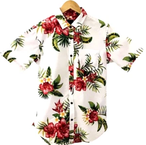 YD Men's Shirt Size XS Tropical Floral Print Button Up Collar Short Sleeves - Picture 1 of 5
