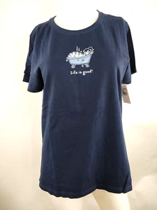 Life is Good Women S/S Vintage Crusher Tee Bubble Bath Blue Medium 56502 - Picture 1 of 10